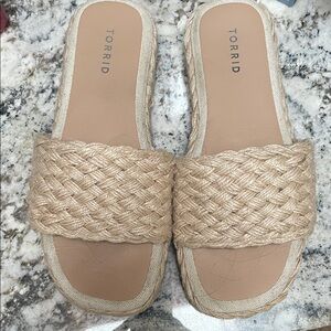 Torrid Women's Beige Braided Espadrille Slides